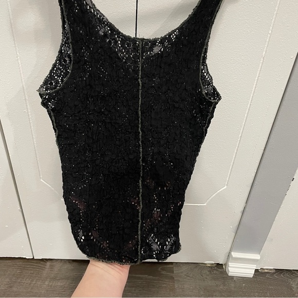 Free People Black Stretchy Lace Tank Top - Picture 4 of 10